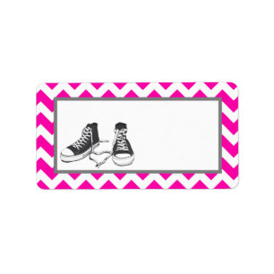 1.25"x2.75"Mailingadres Tiener Sneakers Chevr Etiket