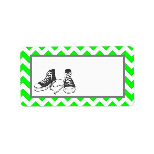 1.25"x2.75"Mailingadres Tiener Sneakers Chevr Etiket (Voorkant)