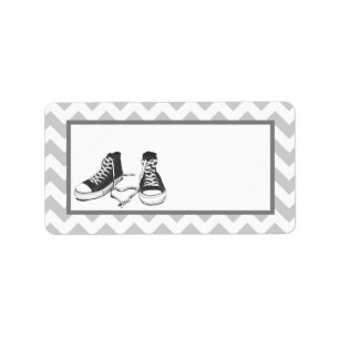 1.25"x2.75"Mailingadres Tiener Sneakers Chevr Etiket