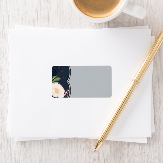 1.25 "x2.75" Mailingadres Witte Bloemen o Etiket (Insitu)