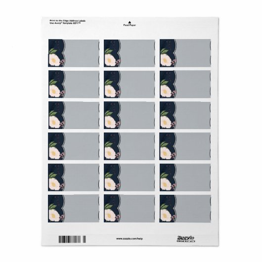 1.25 "x2.75" Mailingadres Witte Bloemen o Etiket (Full Sheet)