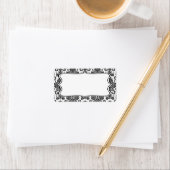 1.25 "x2.75" Mailingadres Zwart Wit Damask Lac Etiket (Insitu)