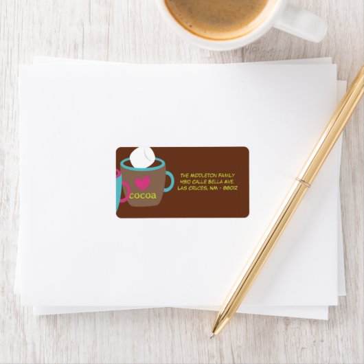1.25 "x2.75" Modern Cacao Cup Mailing Label (Insitu)