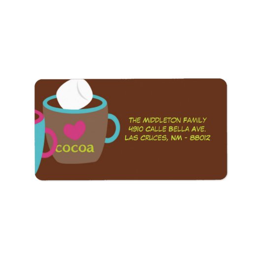 1.25 "x2.75" Modern Cacao Cup Mailing Label (Voorkant)