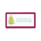 1.25 "x2.75" Modern Christma Tree Mailing Label (Voorkant)