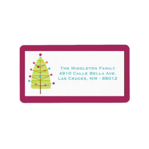 1.25 "x2.75" Modern Christma Tree Mailing Label