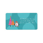 1.25 "x2.75" Modern Penguin Tree Mailing Label (Voorkant)