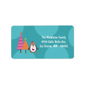 1.25 "x2.75" Modern Penguin Tree Mailing Label (Voorkant)
