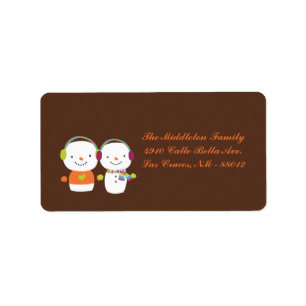 1.25 "x2.75" Modern Snowman Flake Mailing Label