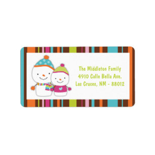 1.25 "x2.75" Modern Snowman Mailing Adres Label
