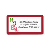1,25"x2,75" NOEL Christmas Santa Mailing Label (Voorkant)