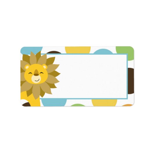 1.25 "x2.75" Oerwoud King Lion Print Mailingadres Etiket (Voorkant)