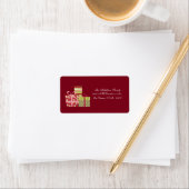 1.25"x2.75" Rood XMAS-Cadeaus Adres Etiket (Insitu)