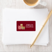 1.25"x2.75" Rood XMAS-Cadeaus Adres Etiket (Insitu)