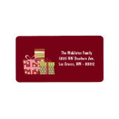 1.25"x2.75" Rood XMAS-Cadeaus Adres Etiket (Voorkant)
