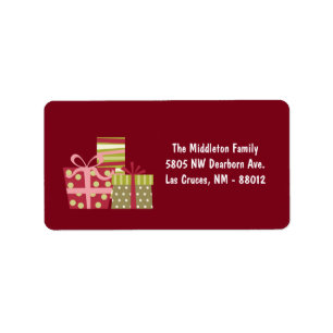 1.25"x2.75" Rood XMAS-Cadeaus Adres Etiket