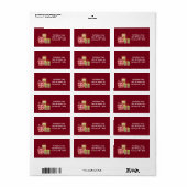 1.25"x2.75" Rood XMAS-Cadeaus Adres Etiket (Full Sheet)