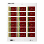 1,25 "x2,75" rood XMAS Kerstmis Mailing Adres Etiket (Full Sheet)