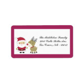 1.25 "x2.75" Santa Rudolf Reindee Mailing Adres Etiket (Voorkant)