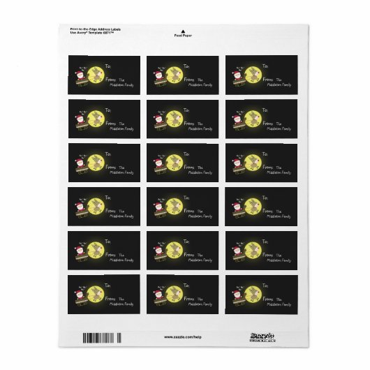 1.25 "x2.75" Santa Rudolf Reindee Stick op Gift La Etiket (Full Sheet)