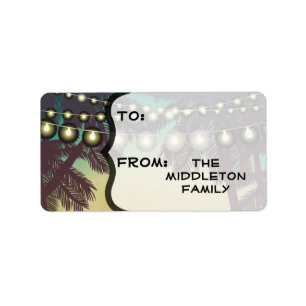 1.25 "x2.75" Stick op Gift Labels Beach Sunset Pal