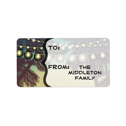 1.25 "x2.75" Stick op Gift Labels Beach Sunset Pal (Voorkant)