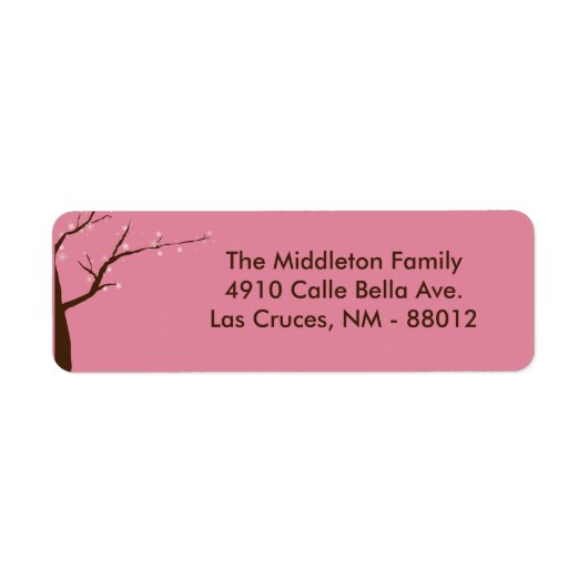 1.25 "x2.75" WT Cherry Blossom Retourlabel Etiket (Voorkant)