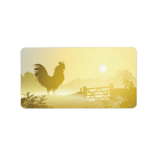 1,25 "x2,75" Zakelijk postadres Label Sunny Mo