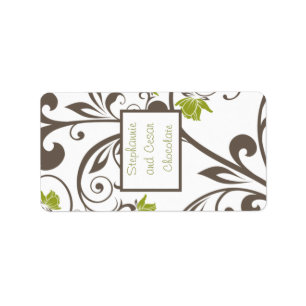 1.25 "x 2.75" Hershey's Miniature Green Floral Etiket