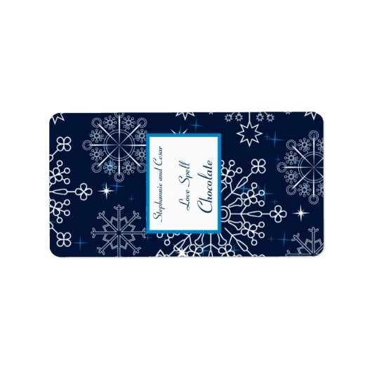 1,25 x 2,75 inch Hershey's Miniature Blue Stars Etiket (Voorkant)