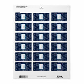 1,25 x 2,75 inch Hershey's Miniature Blue Stars Etiket (Full Sheet)