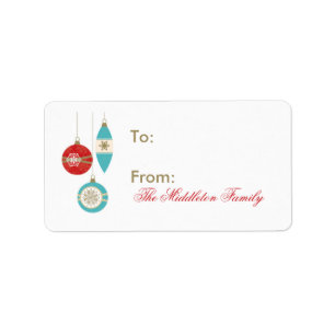 1,25 x 2,75-inch kerstsierstrip op cadeau-Label Etiket