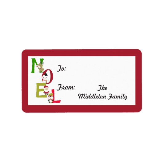 1,25 x 2,75-inch NOEL kerstkerstkerstkerstkerstker Etiket (Voorkant)