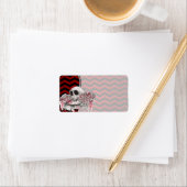 1,25 x 2,75 inch postadres schedel Roos gothic Che Etiket (Insitu)