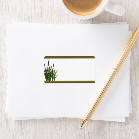 1,25" x 2,75" Mailing Adres Cattail/Dragonfly in Etiket (Insitu)
