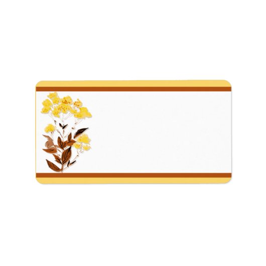1,25" x 2,75" Mailing Adres Mosterd Geel Poppy Etiket (Voorkant)