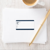 1,25" x 2,75" Mailing Adres Navy Blue Dandelion Etiket (Insitu)