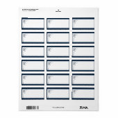 1,25" x 2,75" Mailing Adres Navy Blue Dandelion Etiket (Full Sheet)