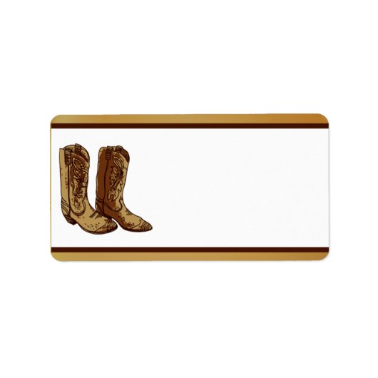 1.25"x 2.75"Mailing Adres Western Cowgirl Pet/ Etiket (Voorkant)