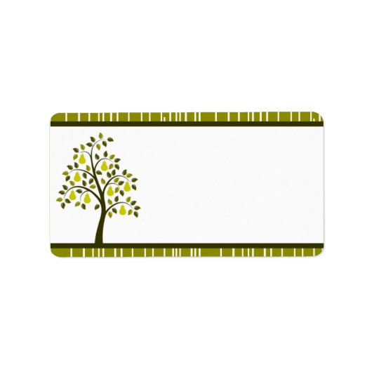1.25"x 2.75"Mailingadres Groene Peer Fruit Str Etiket (Voorkant)