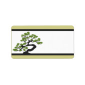 1.25"x 2.75"Mailingadres Japanse Groene Bonsa Etiket (Voorkant)