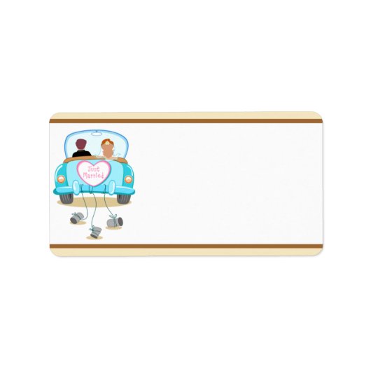 1.25" x 2.75" Mailingadres net getrouwd Cou Etiket (Voorkant)