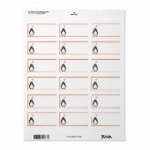 1.25"x 2.75"Mailingadres Pinguïn Liefde/Harten Etiket (Full Sheet)