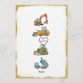 1,2,3,4 Construction Fun, 4th Birthday Kaart (Achterkant)