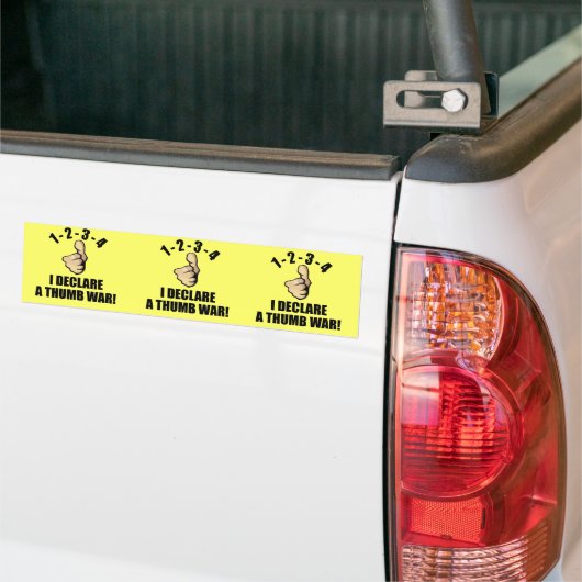 1-2-3-4 verklaar ik een duimoorlog bumpersticker (Op Truck)