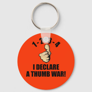 1-2-3-4 verklaar ik een duimoorlog sleutelhanger