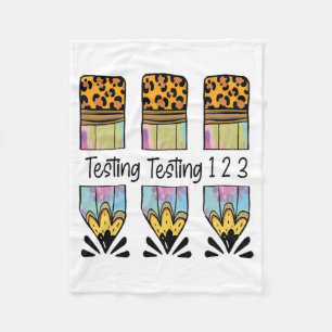 1 2 3 Test Dag Shirt Test Dag Teacher Examen Teste Fleece Deken