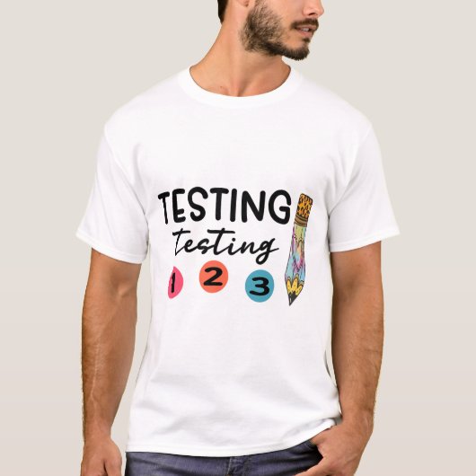 1 2 3 Testdag Shirt testen Coördinator Leraar (Voorkant)