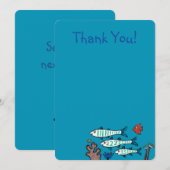 1, 2, 3 Vis met kleine vis en koraal Bedankkaart (Voorkant / Achterkant)