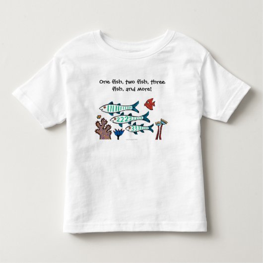 1, 2, 3 Vis met kleine vis en koraal Kinder Shirts (Voorkant)